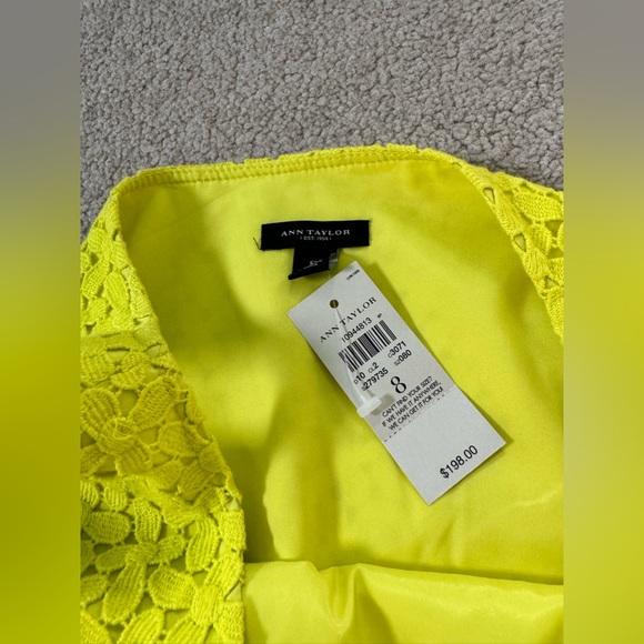 NWT Ann Taylor Lime Green/Yellow Dress, Size 8 - Picture 6 of 6